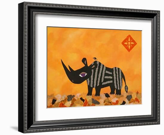 Rhino with Summer Sky-Casey Craig-Framed Art Print