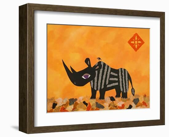 Rhino with Summer Sky-Casey Craig-Framed Art Print