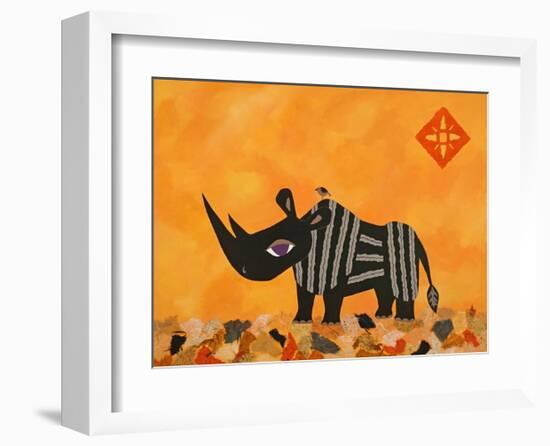 Rhino with Summer Sky-Casey Craig-Framed Art Print