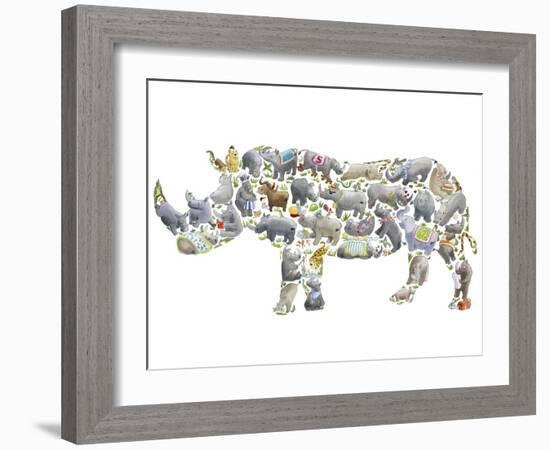 Rhino-Louise Tate-Framed Giclee Print