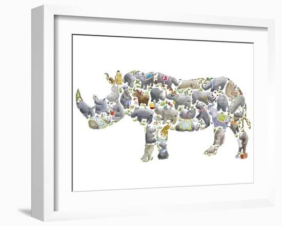 Rhino-Louise Tate-Framed Giclee Print