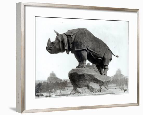 Rhinoceros, 1878, by Alfred Jacquemart-Adolphe Giraudon-Framed Premium Photographic Print