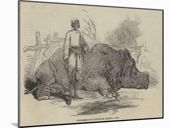 Rhinoceros in Rundheer Singh's Camp-null-Mounted Giclee Print
