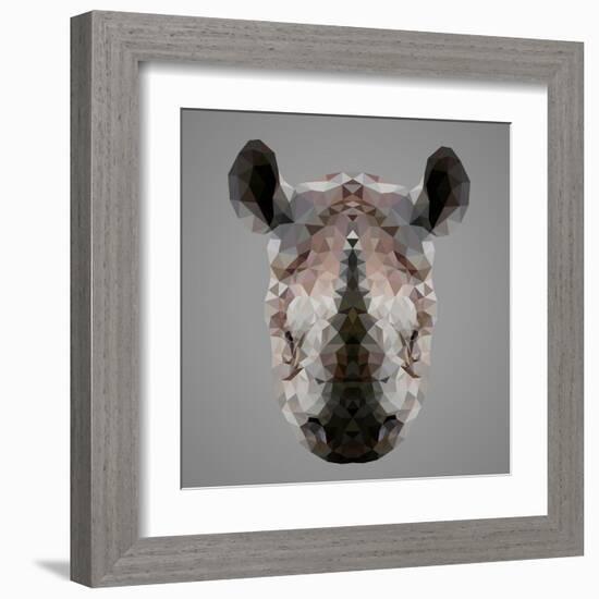 Rhinoceros Low Poly Portrait-kakmyc-Framed Art Print