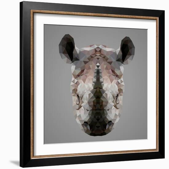 Rhinoceros Low Poly Portrait-kakmyc-Framed Art Print