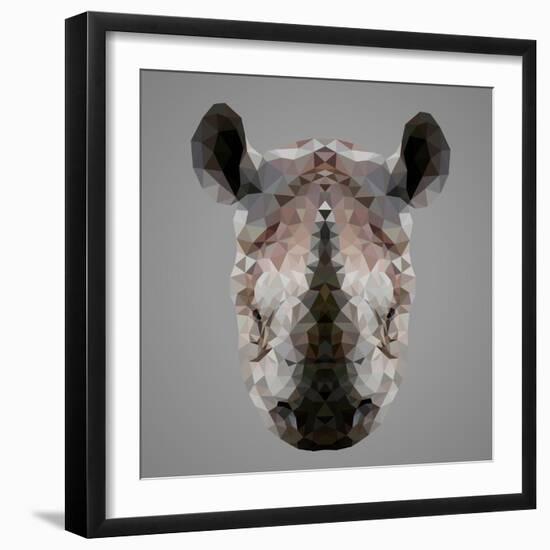 Rhinoceros Low Poly Portrait-kakmyc-Framed Art Print