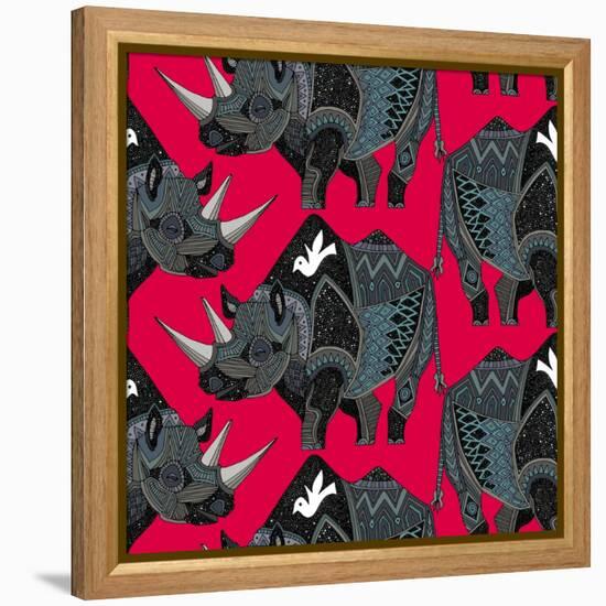 Rhinoceros Red-Sharon Turner-Framed Stretched Canvas