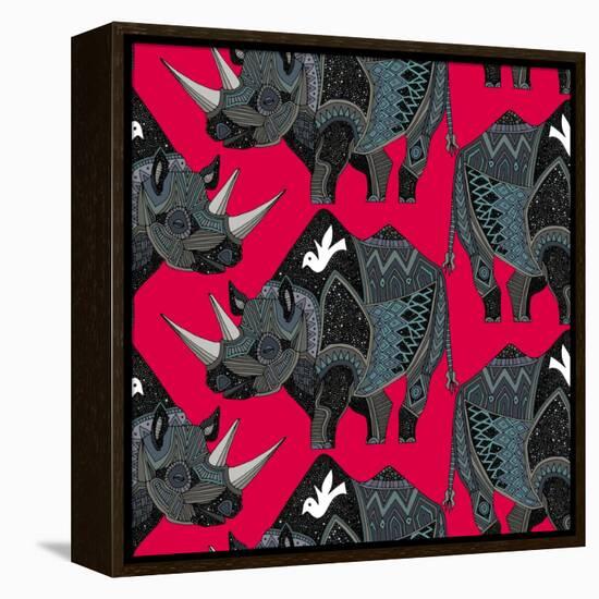 Rhinoceros Red-Sharon Turner-Framed Stretched Canvas