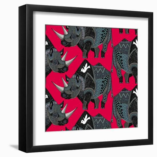 Rhinoceros Red-Sharon Turner-Framed Art Print