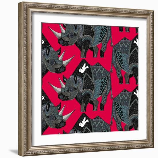 Rhinoceros Red-Sharon Turner-Framed Art Print