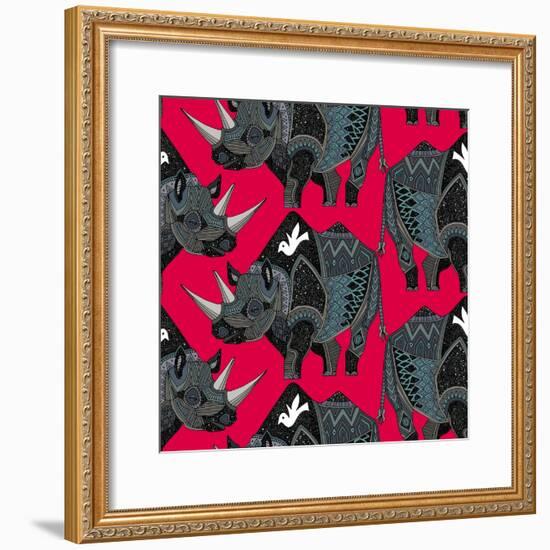 Rhinoceros Red-Sharon Turner-Framed Art Print