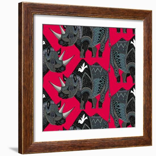 Rhinoceros Red-Sharon Turner-Framed Art Print