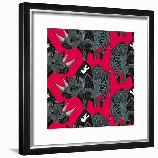 Rhinoceros Red-Sharon Turner-Framed Art Print