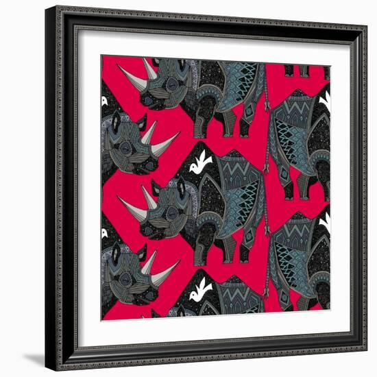 Rhinoceros Red-Sharon Turner-Framed Art Print