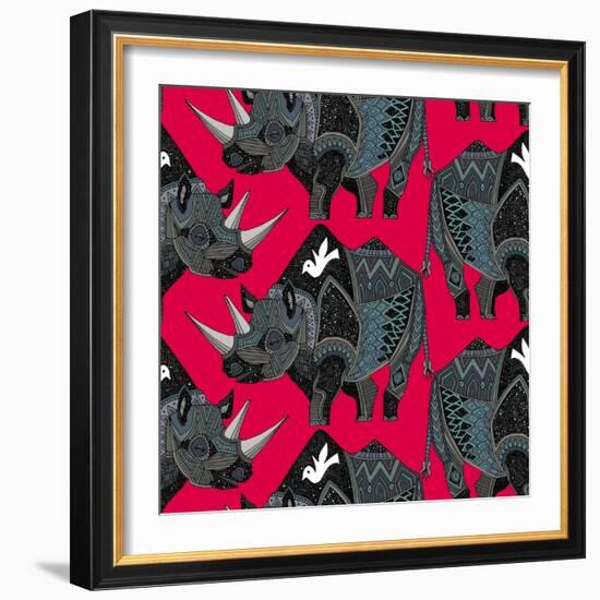 Rhinoceros Red-Sharon Turner-Framed Art Print