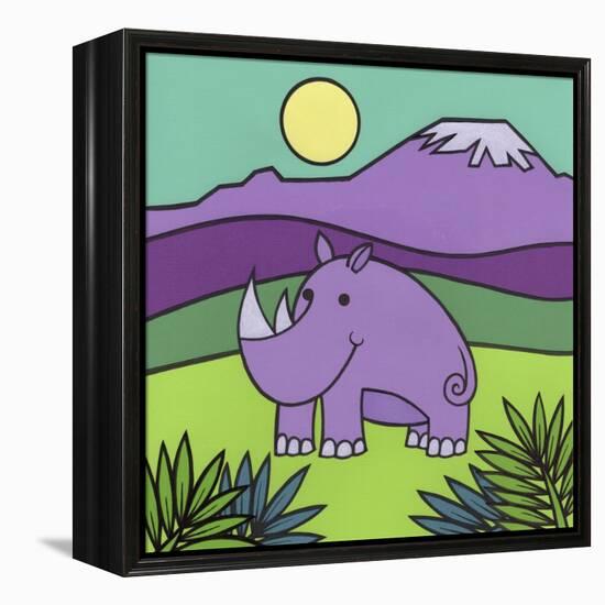 Rhinoceros-Denny Driver-Framed Premier Image Canvas