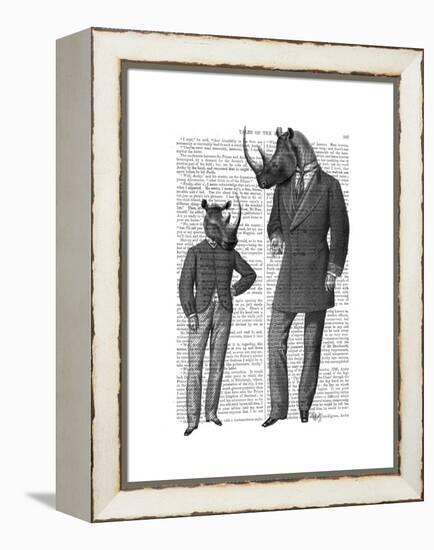 Rhinos Fathers Day-Fab Funky-Framed Stretched Canvas