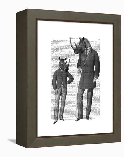 Rhinos Fathers Day-Fab Funky-Framed Stretched Canvas