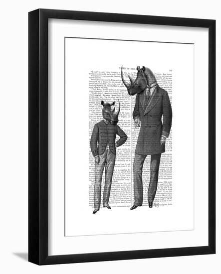 Rhinos Fathers Day-Fab Funky-Framed Premium Giclee Print