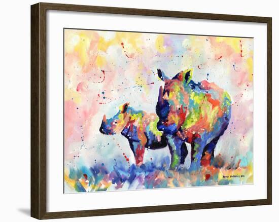 Rhinos-Sarah Stribbling-Framed Art Print