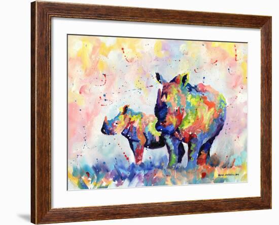 Rhinos-Sarah Stribbling-Framed Art Print