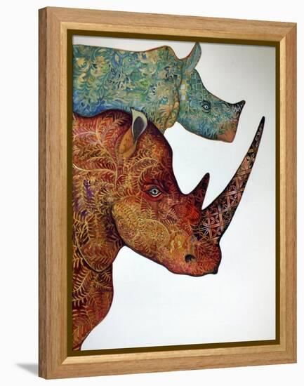 Rhinos-Oxana Zaika-Framed Premier Image Canvas