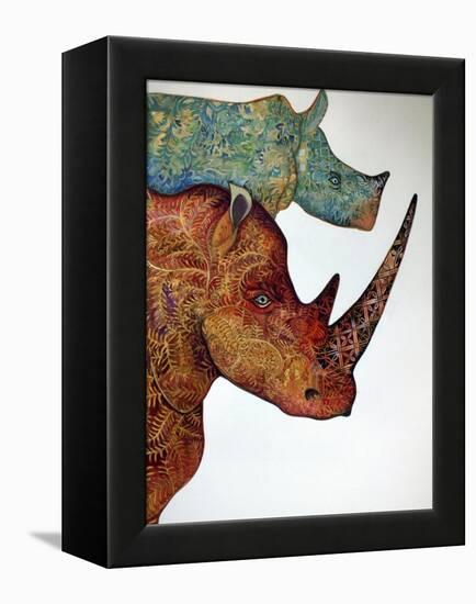 Rhinos-Oxana Zaika-Framed Premier Image Canvas