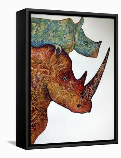 Rhinos-Oxana Zaika-Framed Premier Image Canvas