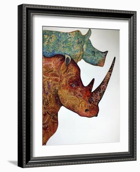 Rhinos-Oxana Zaika-Framed Giclee Print