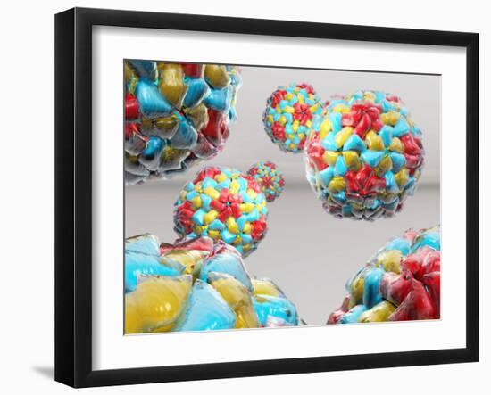 Rhinovirus Particles-Laguna Design-Framed Photographic Print
