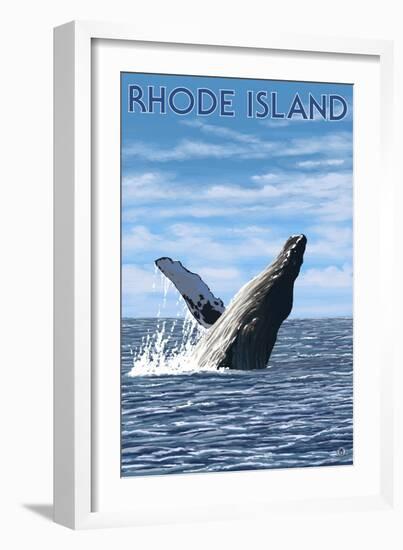 Rhode Island, Humpback Whale-Lantern Press-Framed Art Print