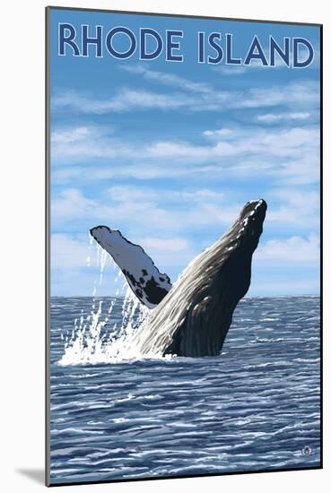 Rhode Island, Humpback Whale-Lantern Press-Mounted Art Print