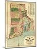 Rhode Island - Panoramic Map-Lantern Press-Mounted Art Print