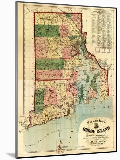 Rhode Island - Panoramic Map-Lantern Press-Mounted Art Print