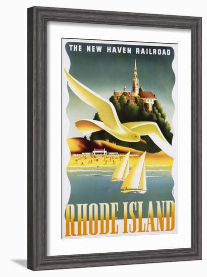 Rhode Island Poster-Ben Nason-Framed Giclee Print