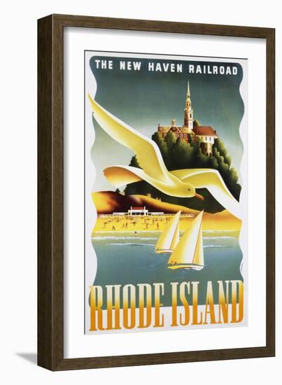 Rhode Island Poster-Ben Nason-Framed Giclee Print