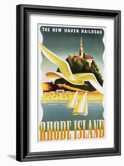 Rhode Island Poster-Ben Nason-Framed Giclee Print