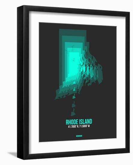 Rhode Island Radiant Map 5-NaxArt-Framed Art Print