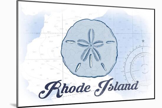 Rhode Island - Sand Dollar - Blue - Coastal Icon-Lantern Press-Mounted Art Print