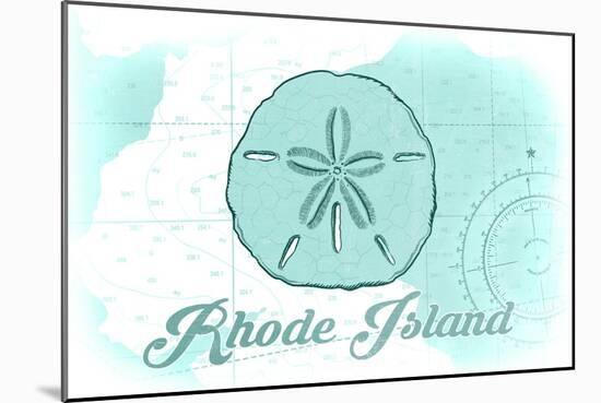 Rhode Island - Sand Dollar - Teal - Coastal Icon-Lantern Press-Mounted Art Print