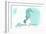 Rhode Island - Seahorse - Teal - Coastal Icon-Lantern Press-Framed Premium Giclee Print