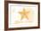 Rhode Island - Starfish - Yellow - Coastal Icon-Lantern Press-Framed Art Print