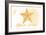 Rhode Island - Starfish - Yellow - Coastal Icon-Lantern Press-Framed Art Print