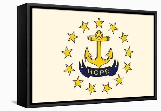 Rhode Island State Flag-Lantern Press-Framed Stretched Canvas
