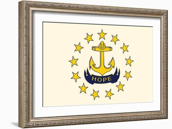 Rhode Island State Flag-Lantern Press-Framed Art Print