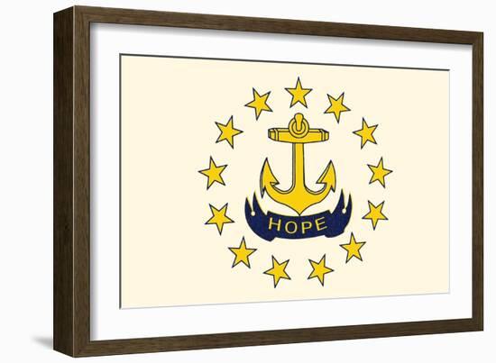 Rhode Island State Flag-Lantern Press-Framed Art Print