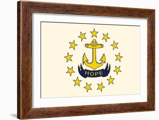 Rhode Island State Flag-Lantern Press-Framed Art Print