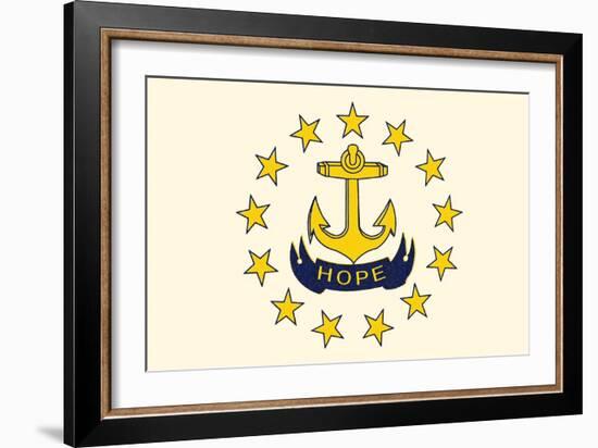 Rhode Island State Flag-Lantern Press-Framed Art Print