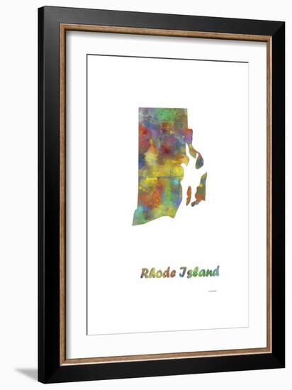 Rhode Island State Map 1-Marlene Watson-Framed Giclee Print