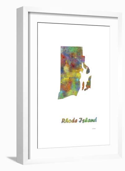 Rhode Island State Map 1-Marlene Watson-Framed Giclee Print